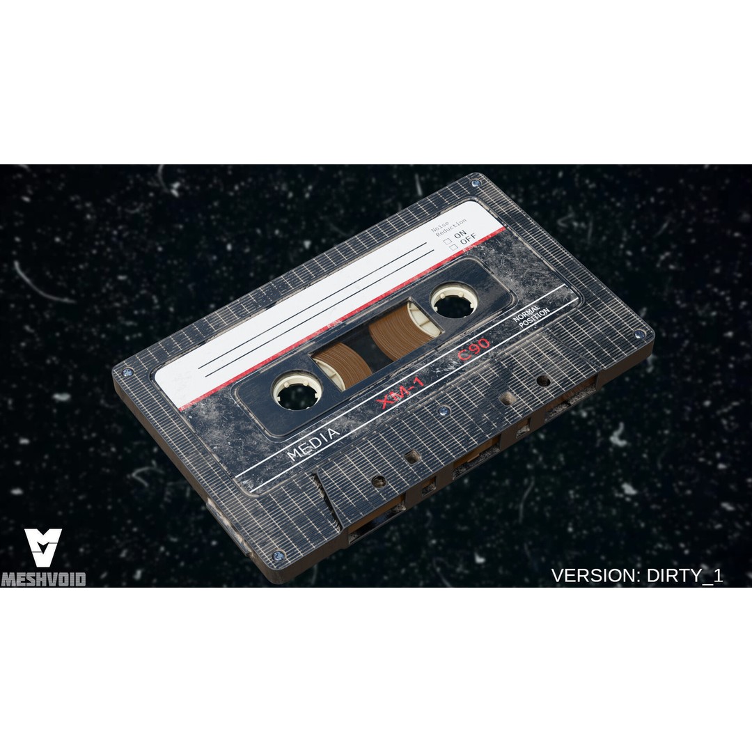 Retro Audiotape 3D Model – Low Poly Game Asset, FBX, OBJ, Blender - View 7