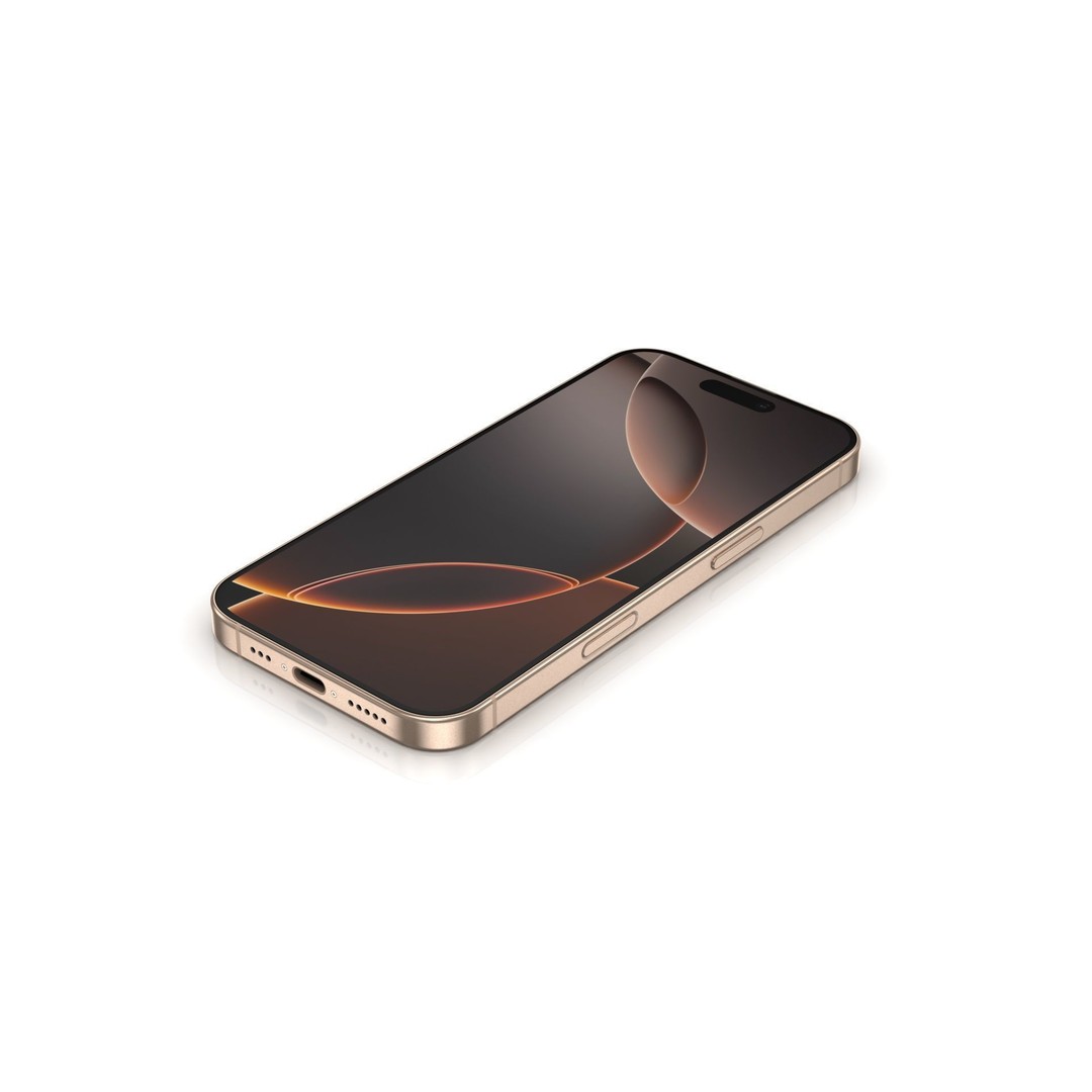 Apple iPhone 16 Pro 3D Model – Low Poly Desert Titanium, FBX, OBJ - View 10