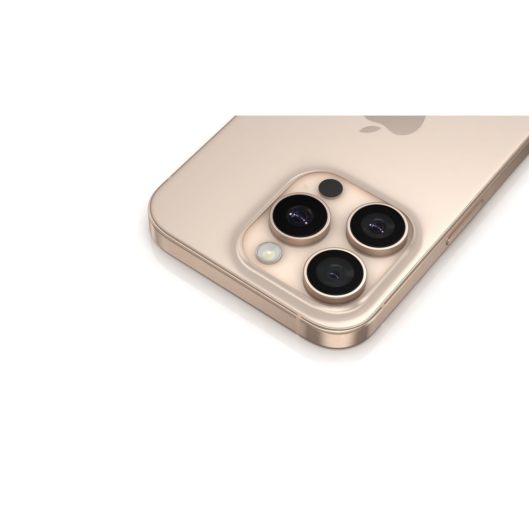 Apple iPhone 16 Pro 3D Model – Low Poly Desert Titanium, FBX, OBJ - View 13