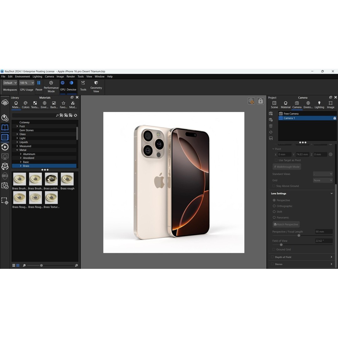 Apple iPhone 16 Pro 3D Model – Low Poly Desert Titanium, FBX, OBJ - View 35