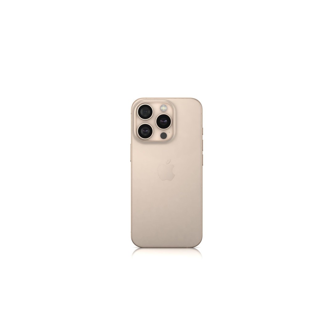 Apple iPhone 16 Pro 3D Model – Low Poly Desert Titanium, FBX, OBJ - View 4