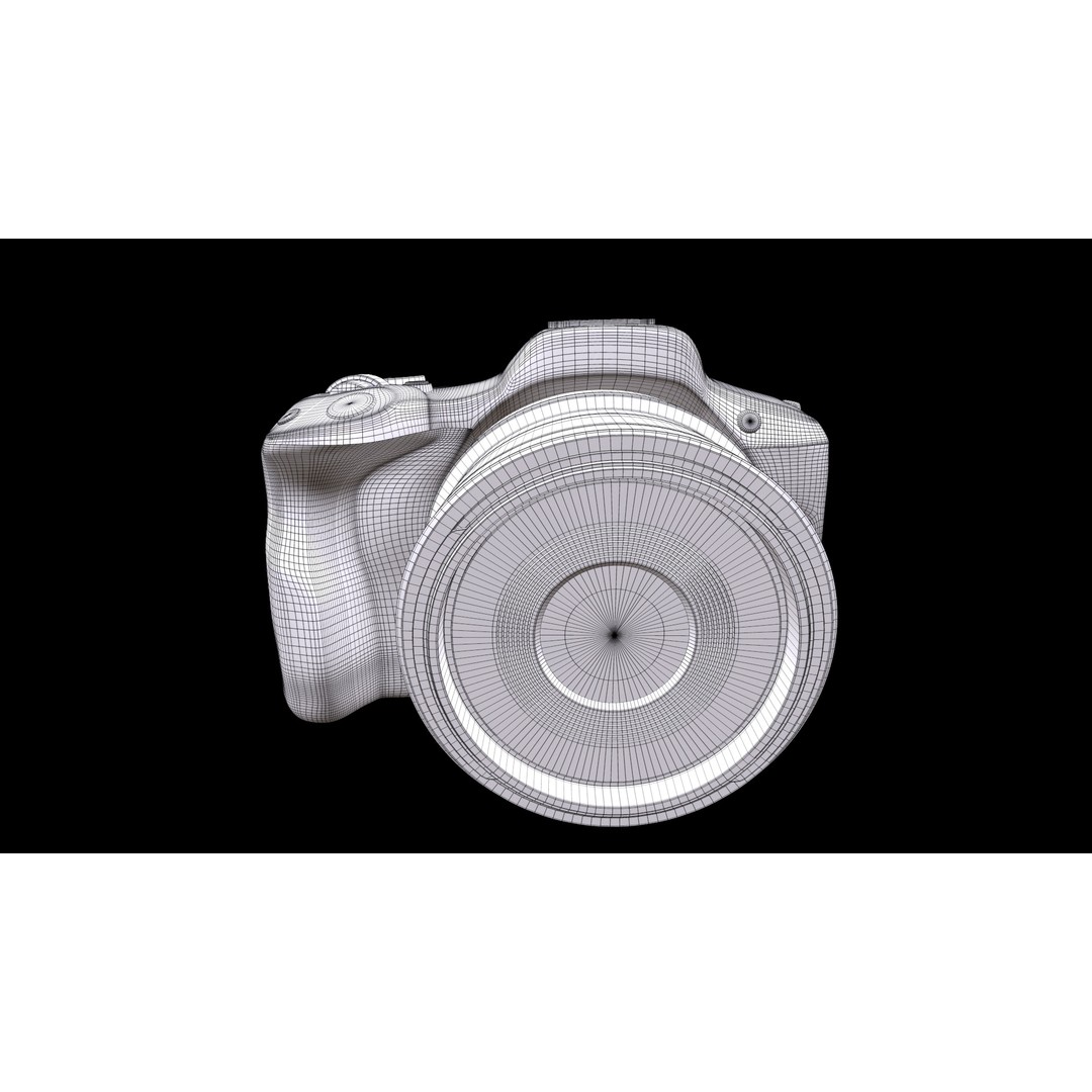 Canon EOS R50 3D Model – Low Poly Mirrorless Camera, PBR Textures - View 10
