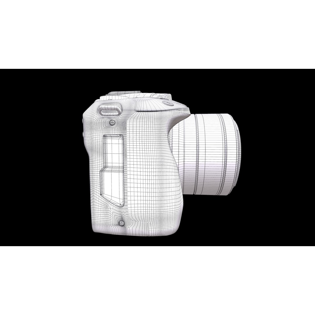 Canon EOS R50 3D Model – Low Poly Mirrorless Camera, PBR Textures - View 11