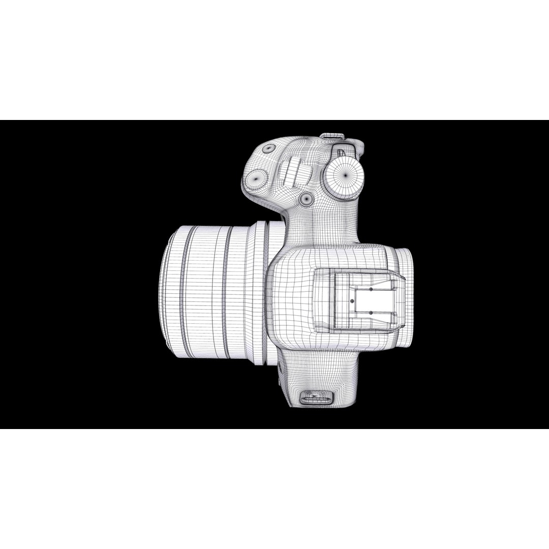 Canon EOS R50 3D Model – Low Poly Mirrorless Camera, PBR Textures - View 13