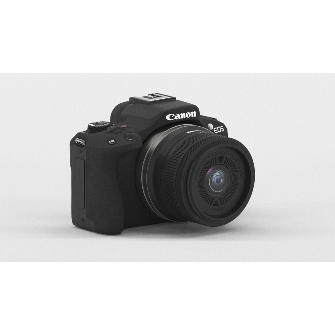 Canon EOS R50 3D Model – Low Poly Mirrorless Camera, PBR Textures - View 4