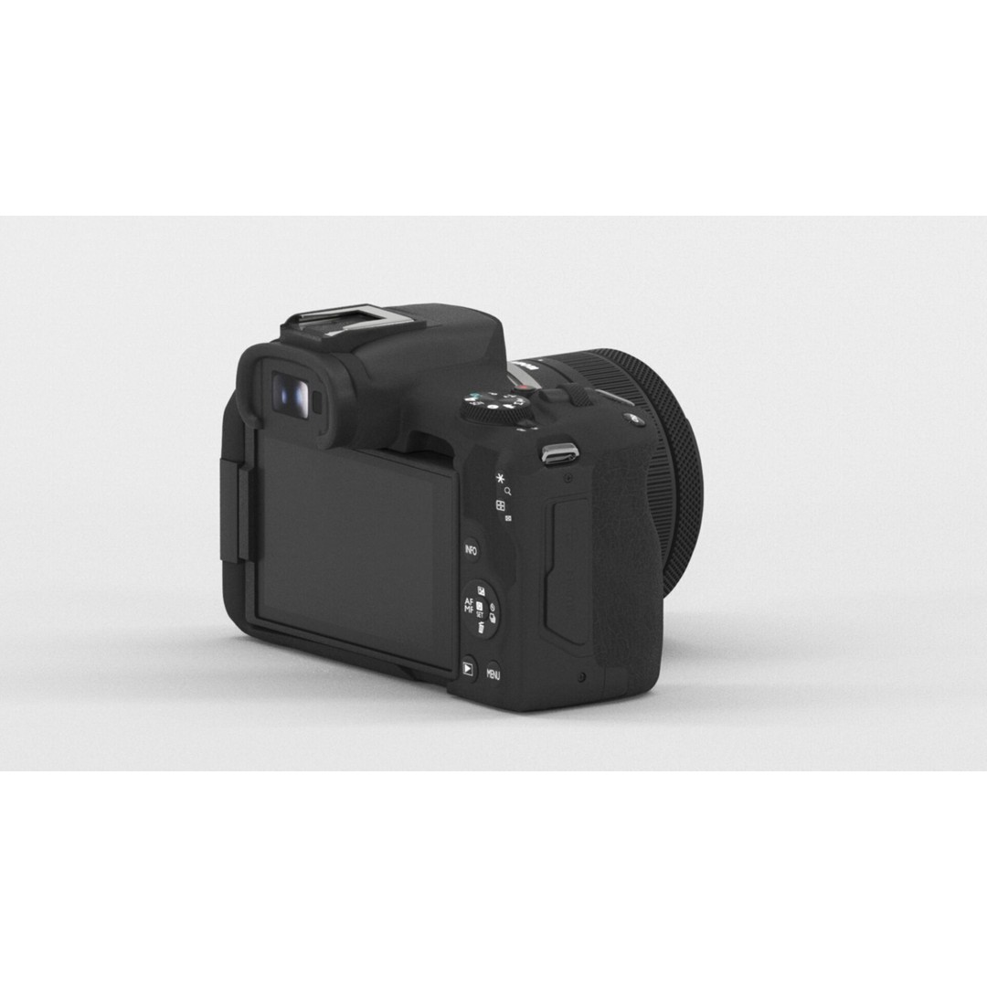 Canon EOS R50 3D Model – Low Poly Mirrorless Camera, PBR Textures - View 5