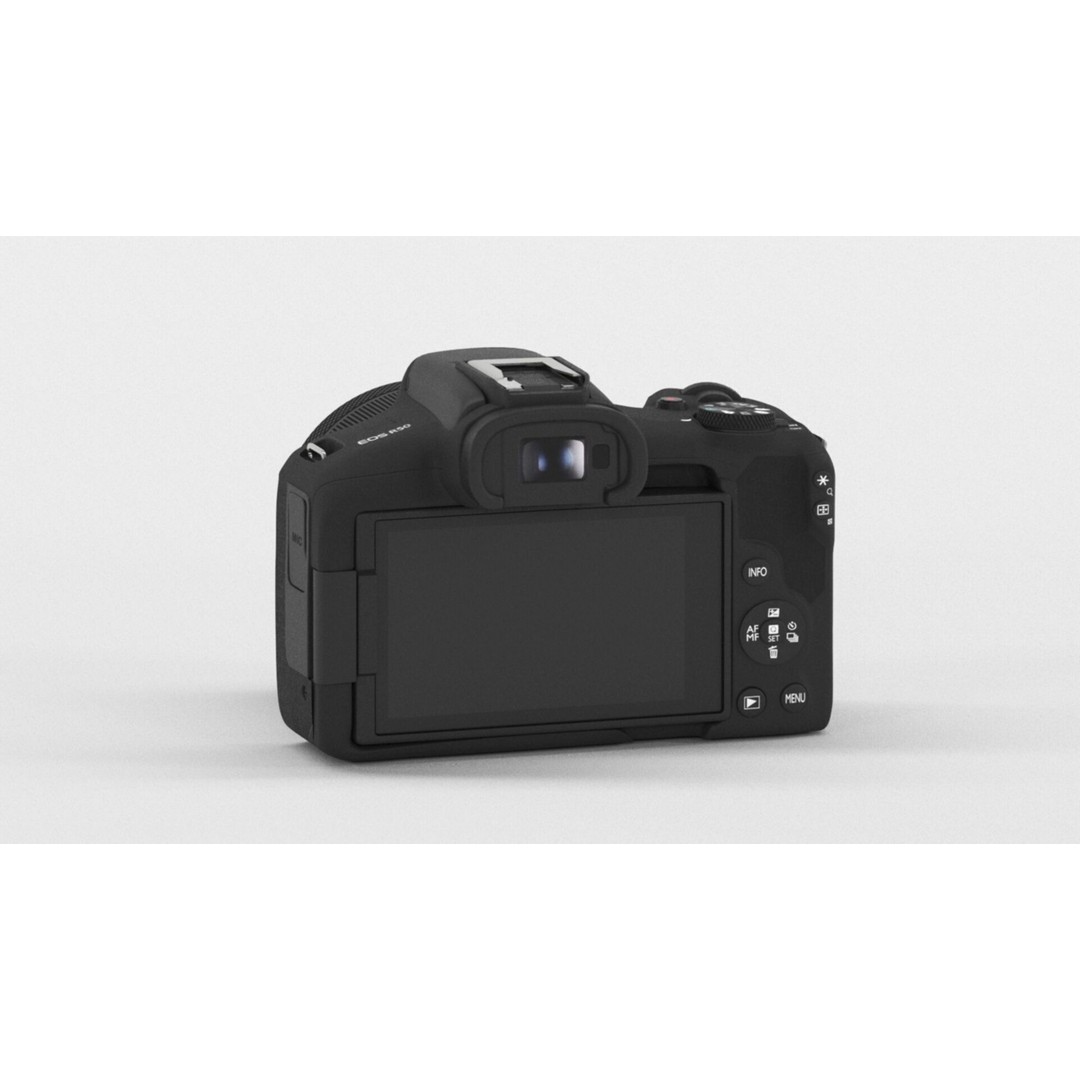 Canon EOS R50 3D Model – Low Poly Mirrorless Camera, PBR Textures - View 6