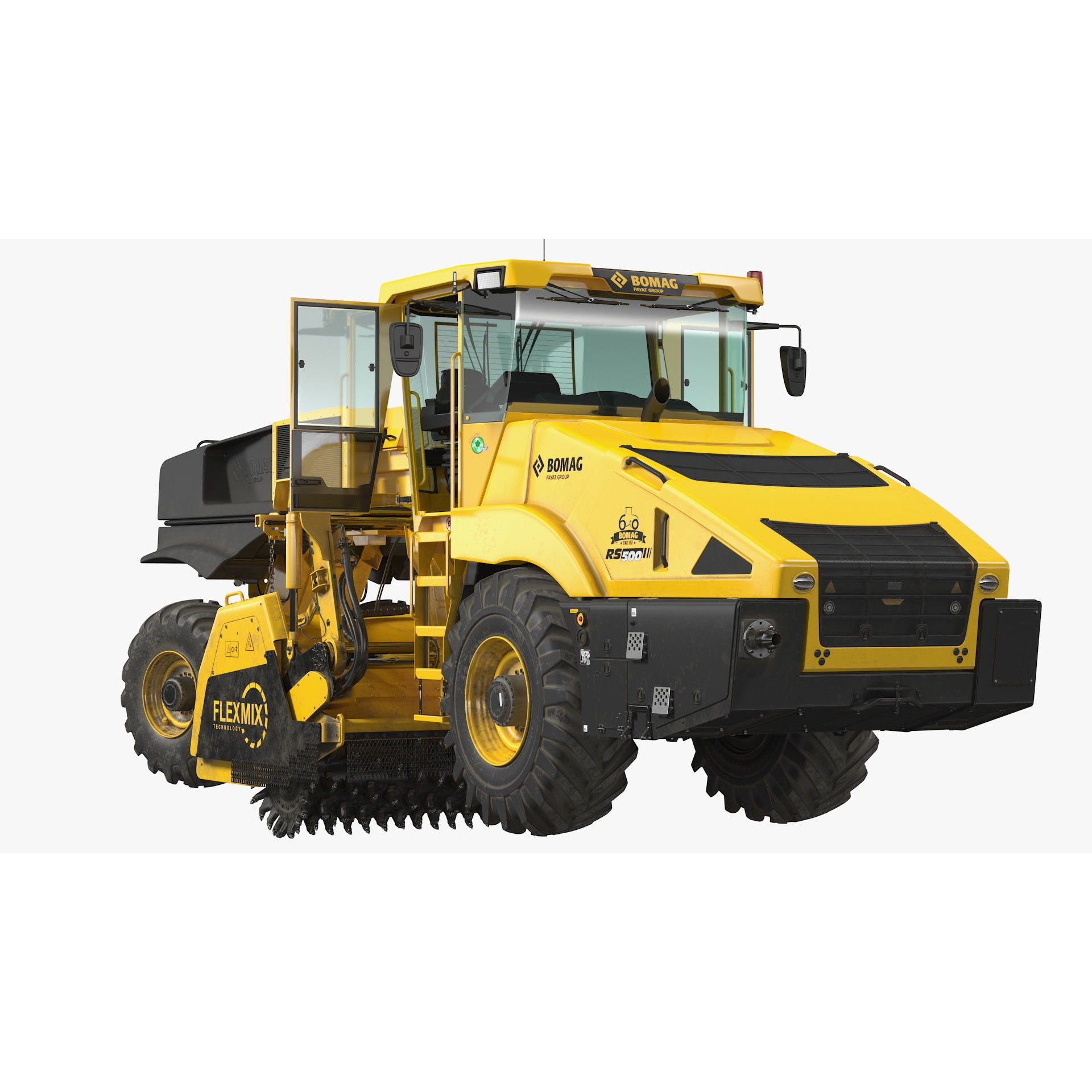 Bomag RS500 Recycler Stabilizer - Rigged 3D Model - View 11