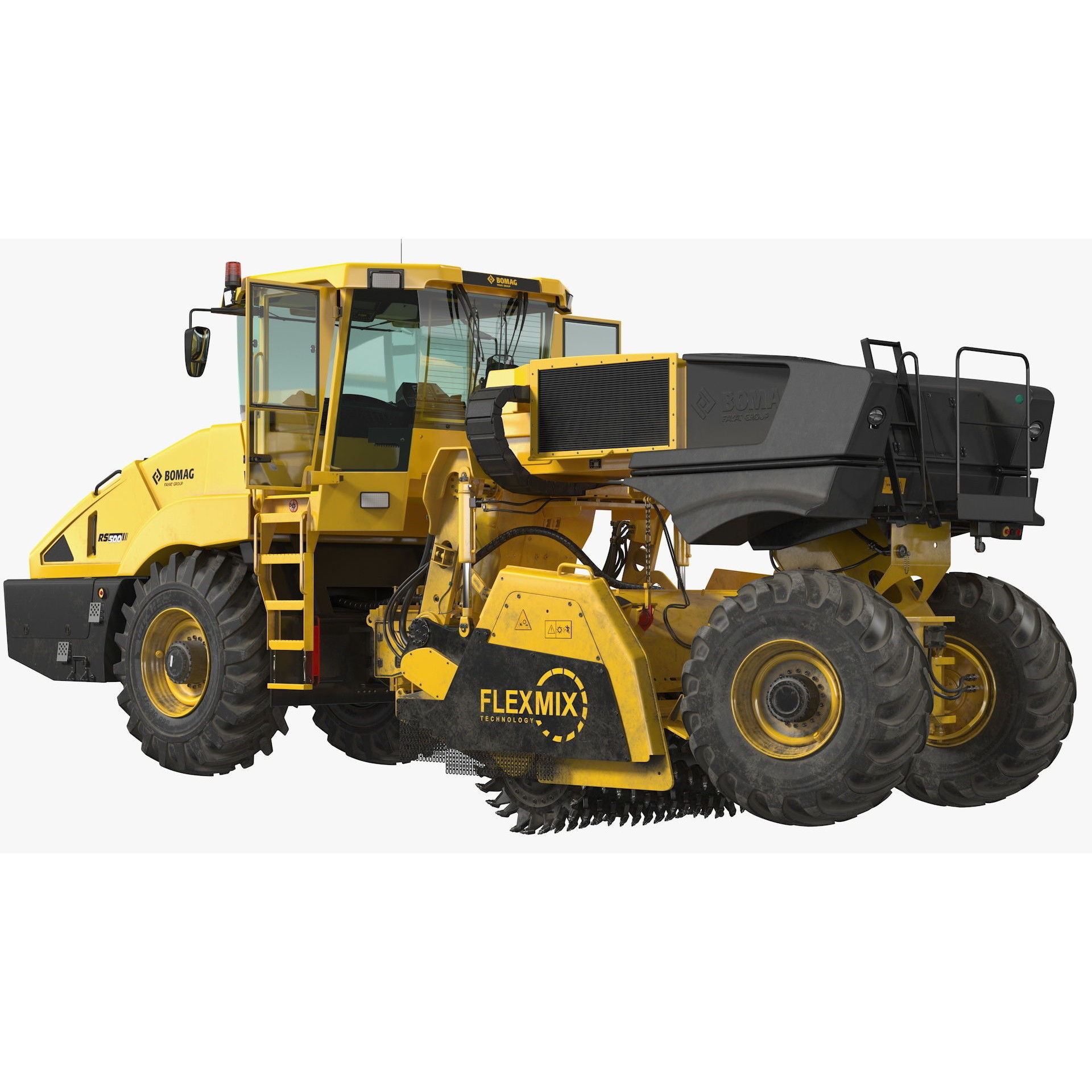 Bomag RS500 Recycler Stabilizer - Rigged 3D Model - View 12