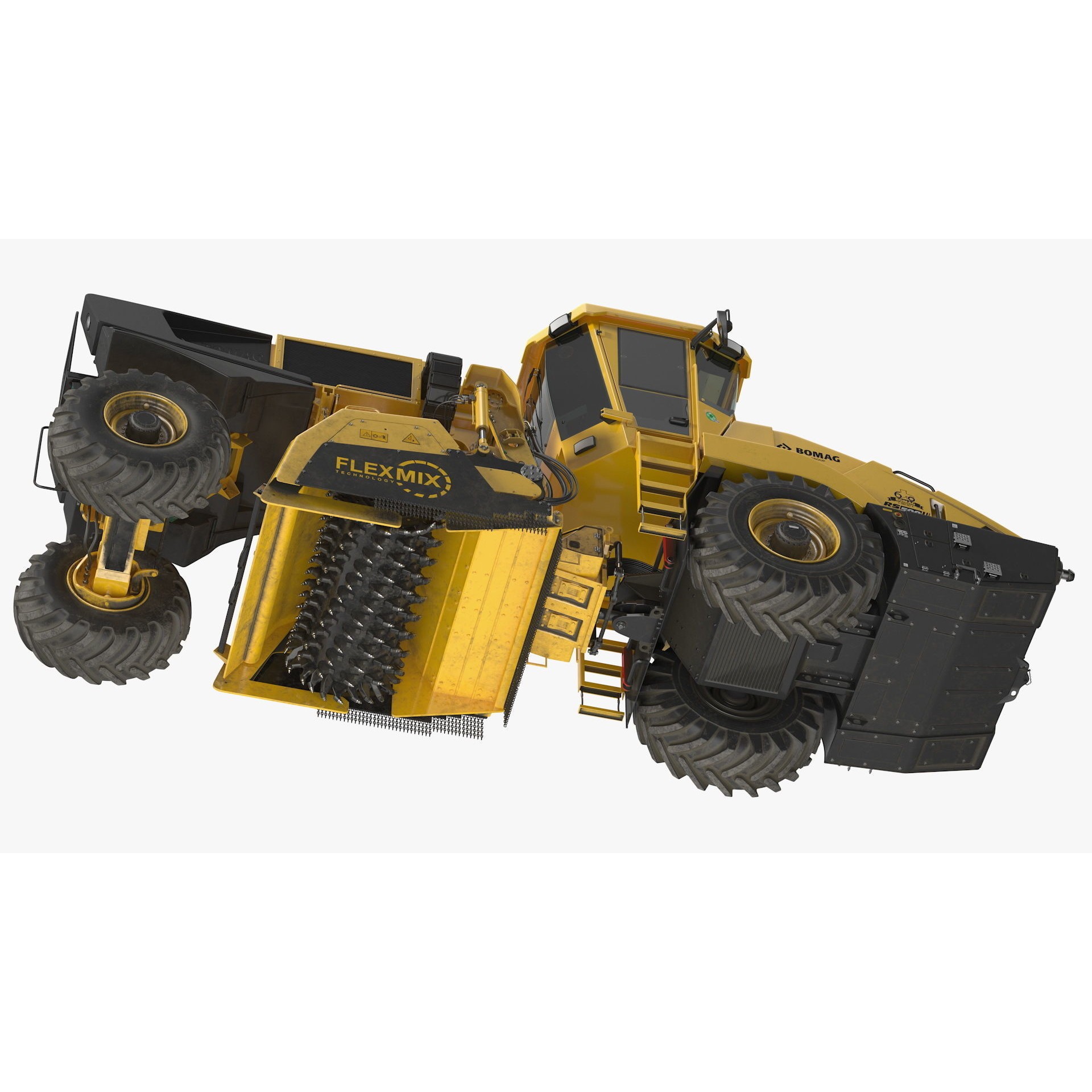 Bomag RS500 Recycler Stabilizer - Rigged 3D Model - View 15