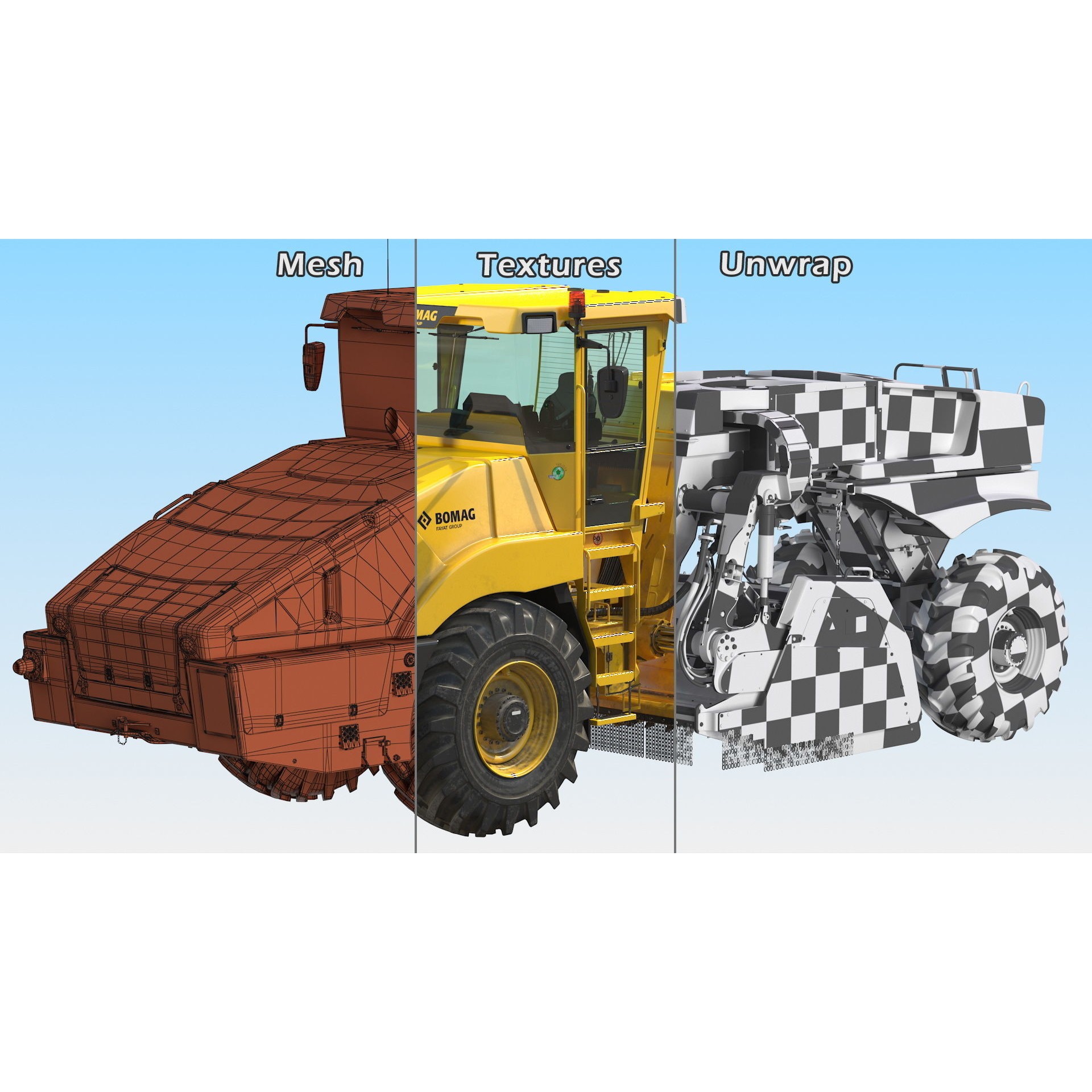 Bomag RS500 Recycler Stabilizer - Rigged 3D Model - View 27