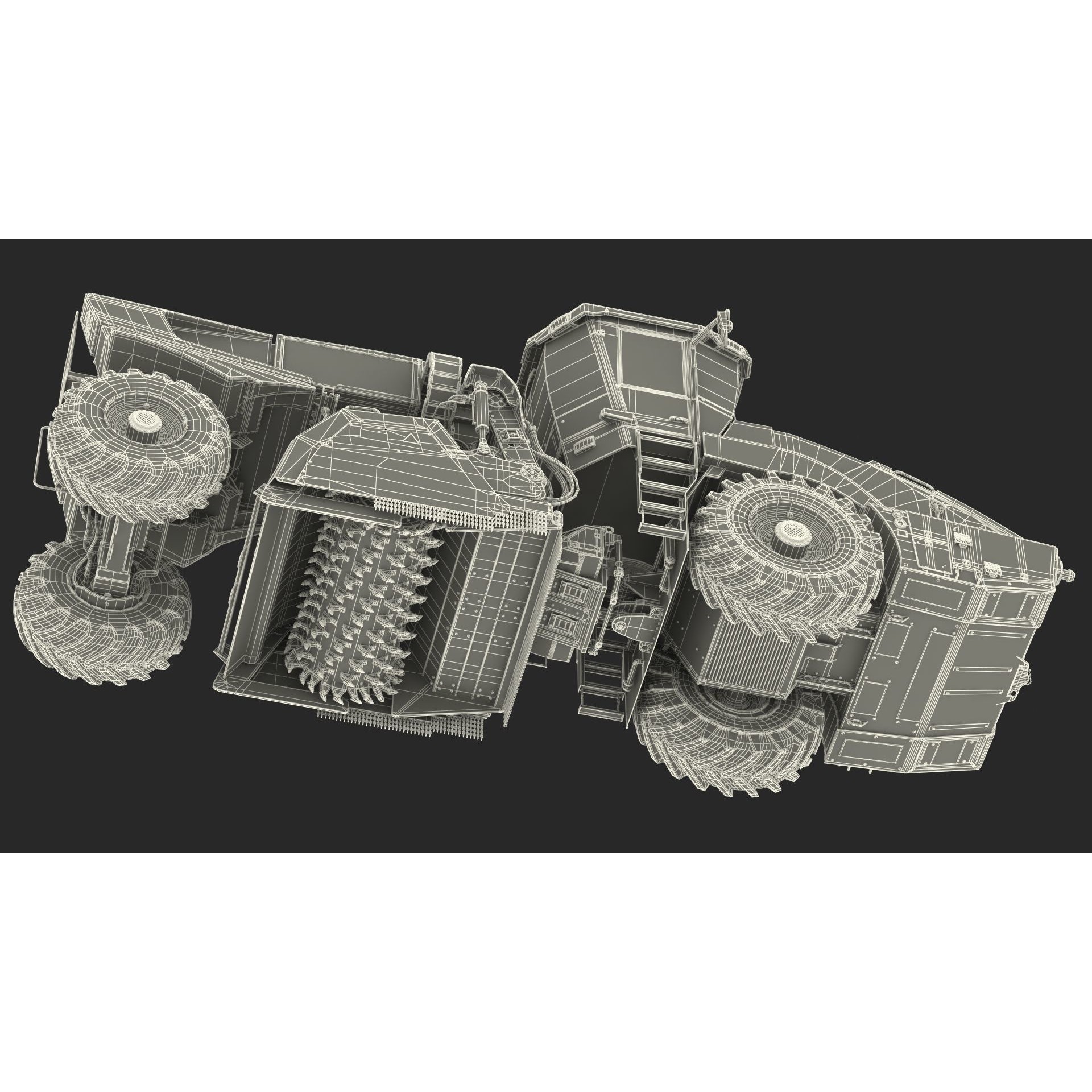 Bomag RS500 Recycler Stabilizer - Rigged 3D Model - View 34