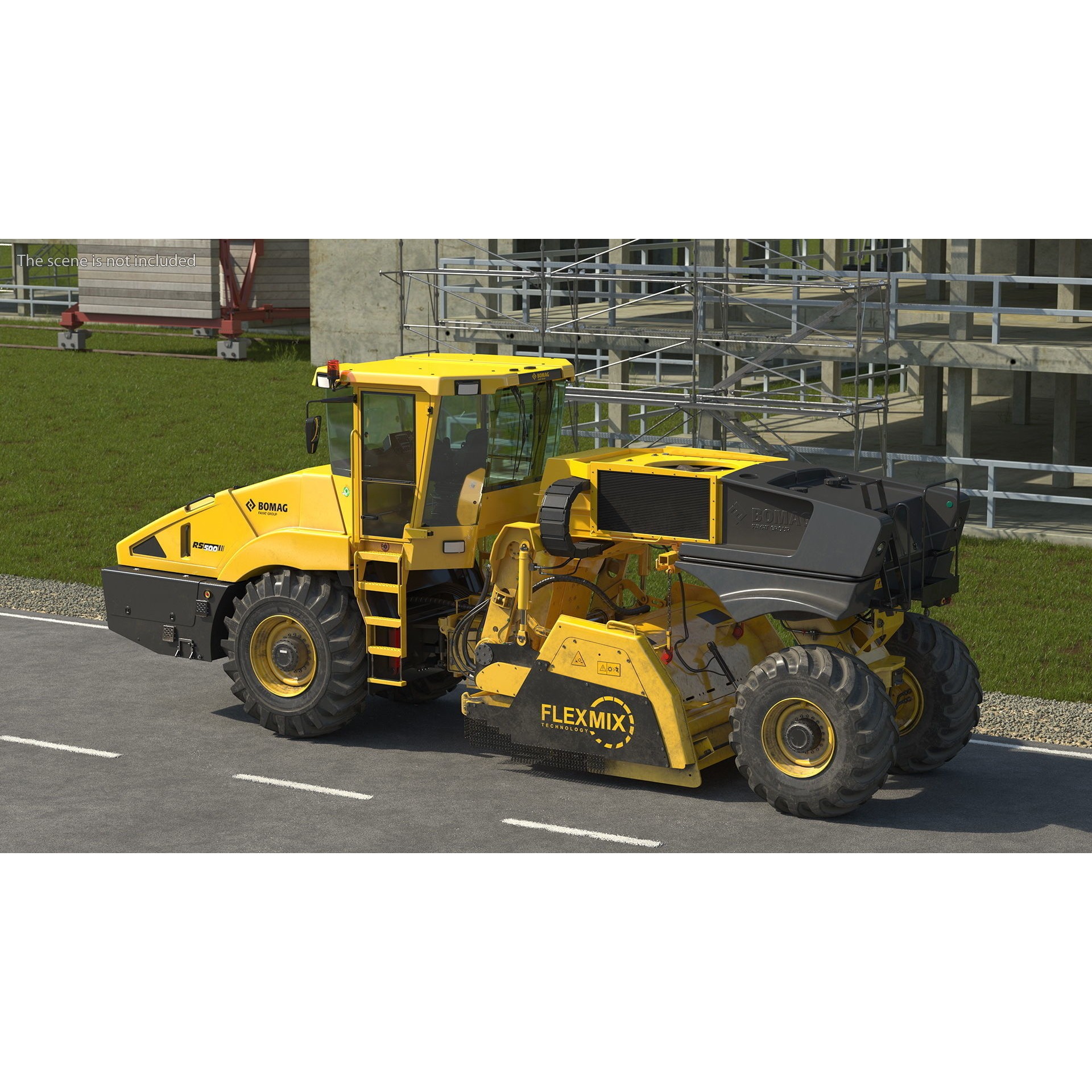 Bomag RS500 Recycler Stabilizer - Rigged 3D Model - View 5
