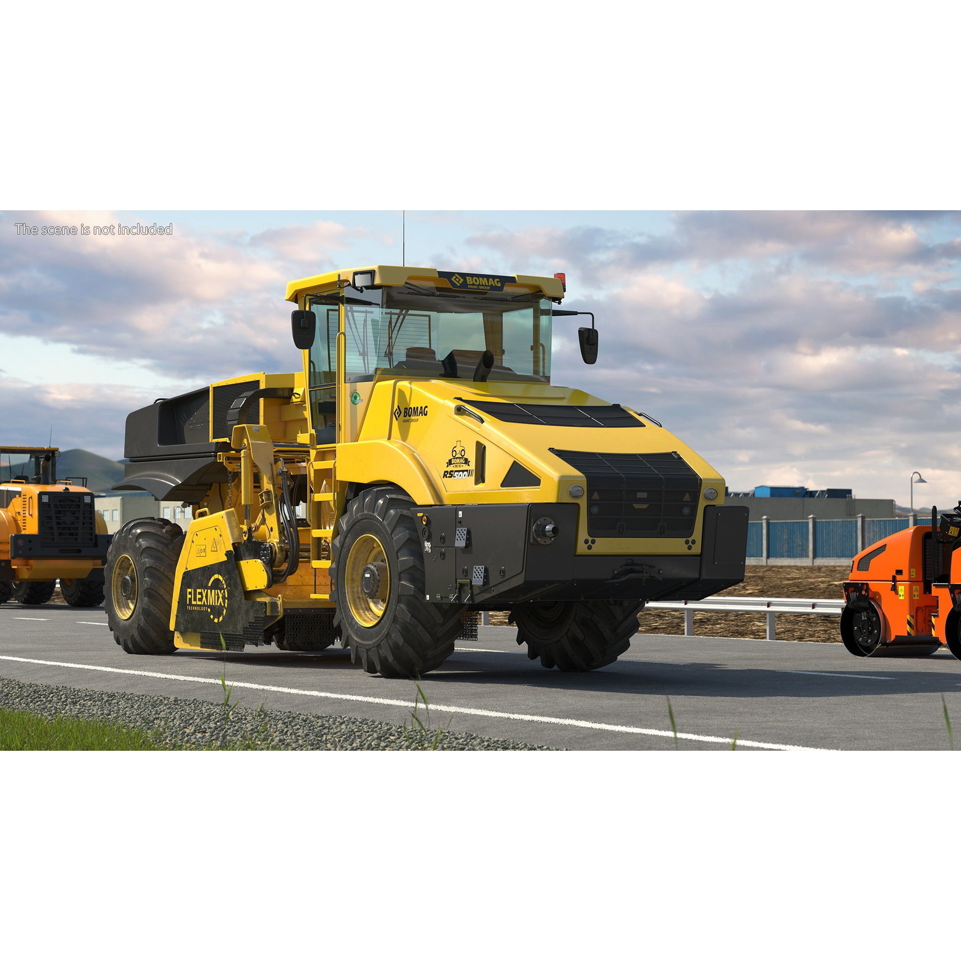 Bomag RS500 Recycler Stabilizer - Rigged 3D Model - View 6