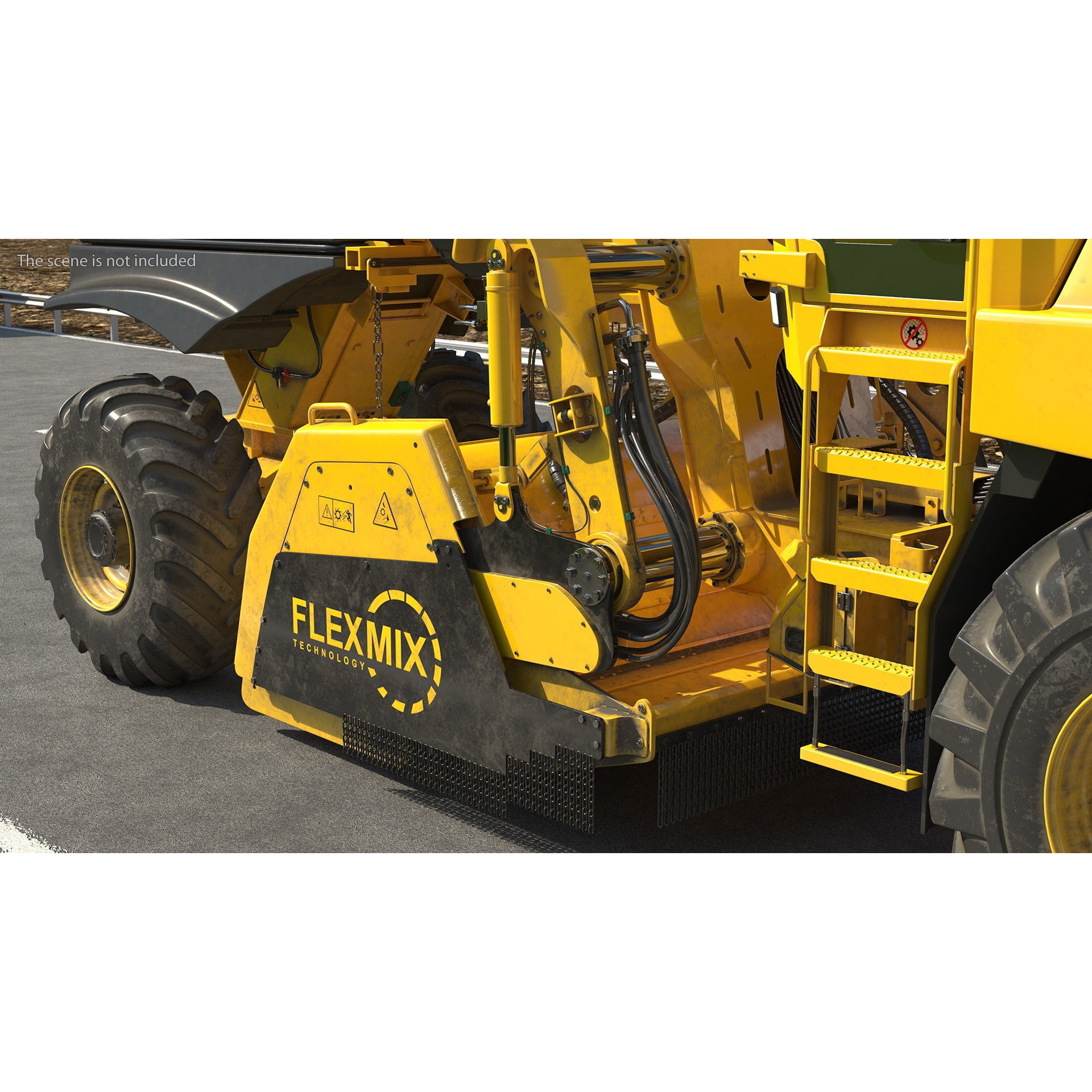 Bomag RS500 Recycler Stabilizer - Rigged 3D Model - View 7