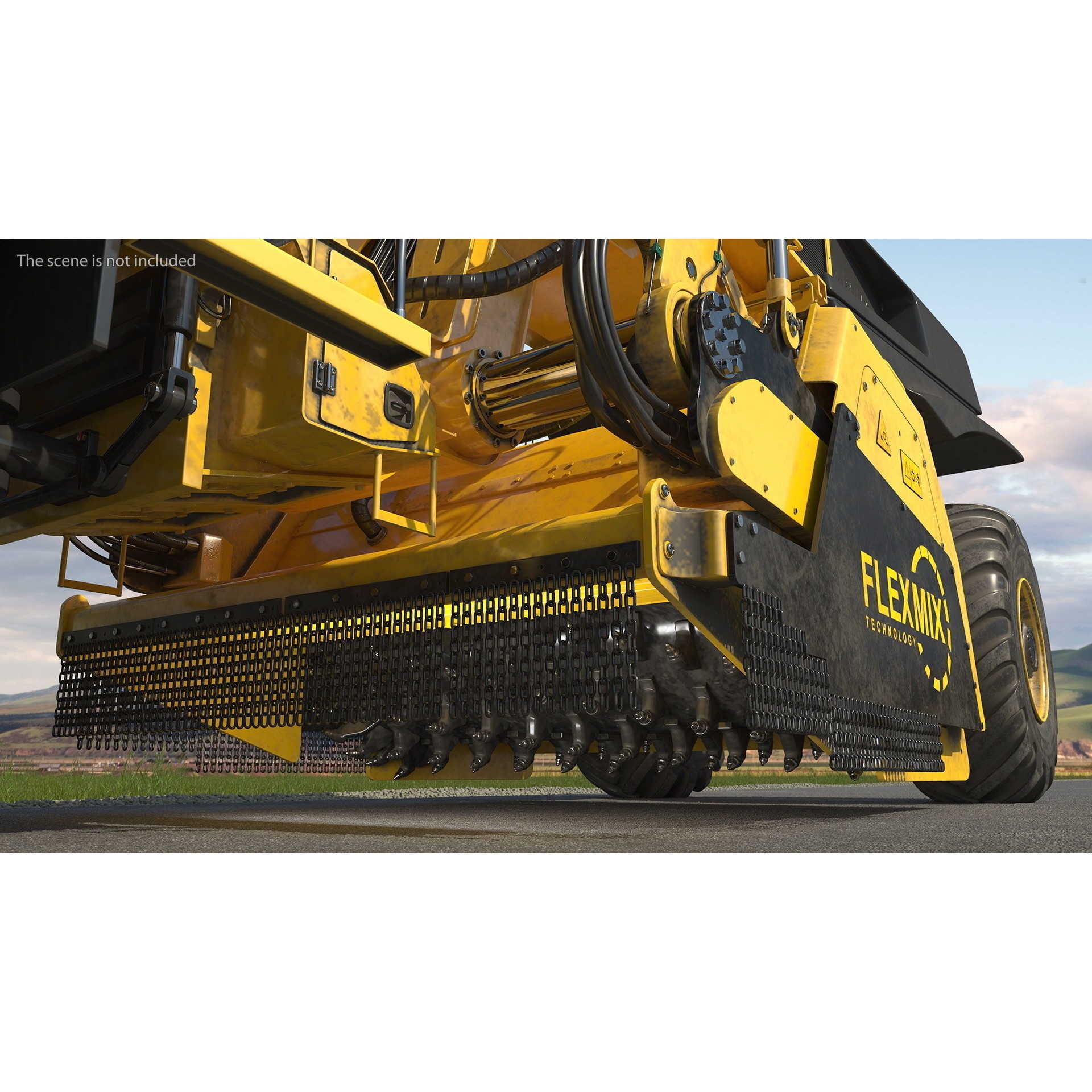 Bomag RS500 Recycler Stabilizer - Rigged 3D Model - View 8
