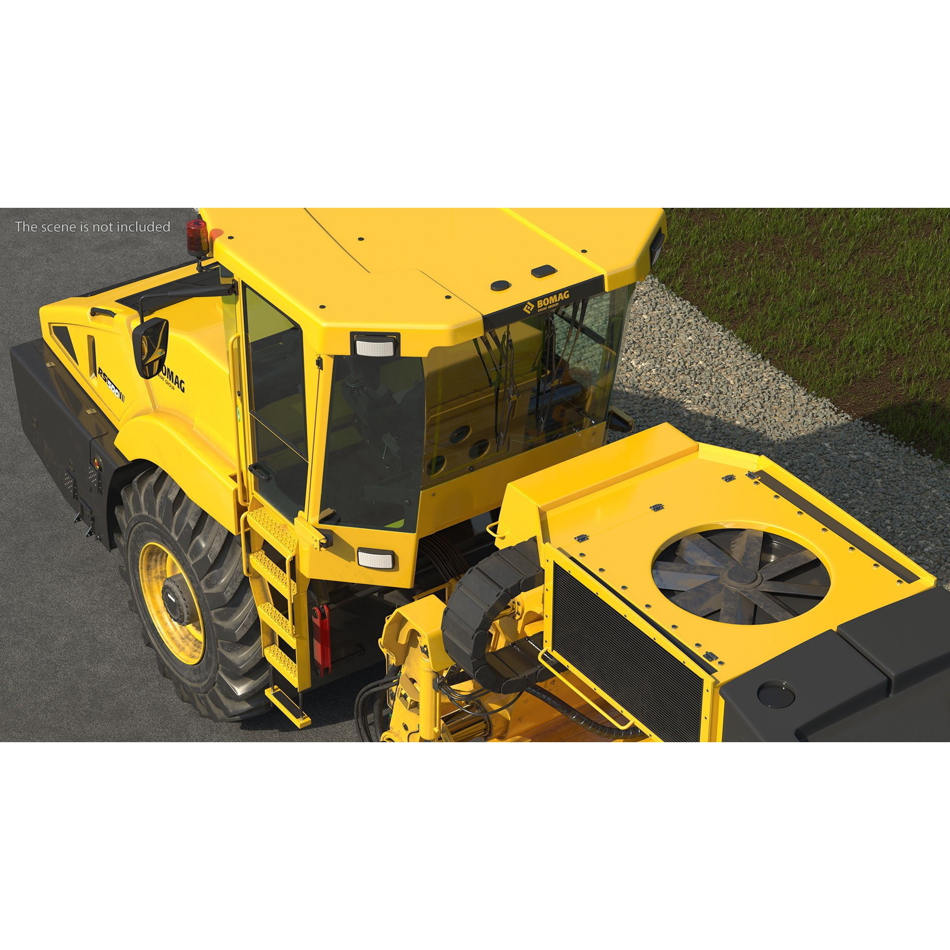Bomag RS500 Recycler Stabilizer - Rigged 3D Model - View 9
