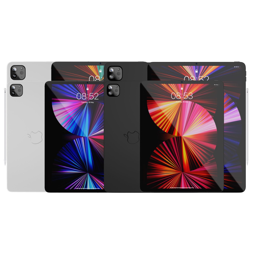 iPad Pro 2021 3D Model – High-Poly Tablet with Textures & UVs - View 3