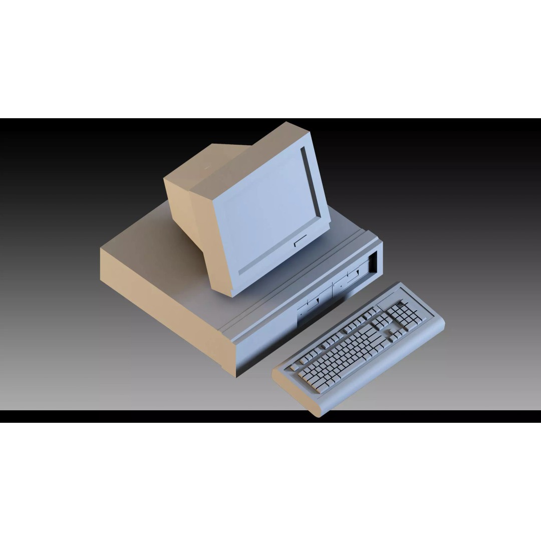 Vintage Computers Pack 3D Model – Retro Office Equipment Collection, FBX, Blender