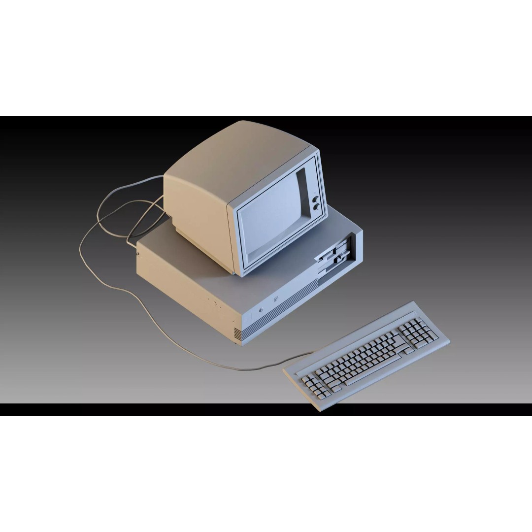 Vintage Computers Pack 3D Model – Retro Office Equipment Collection, FBX, Blender - View 12