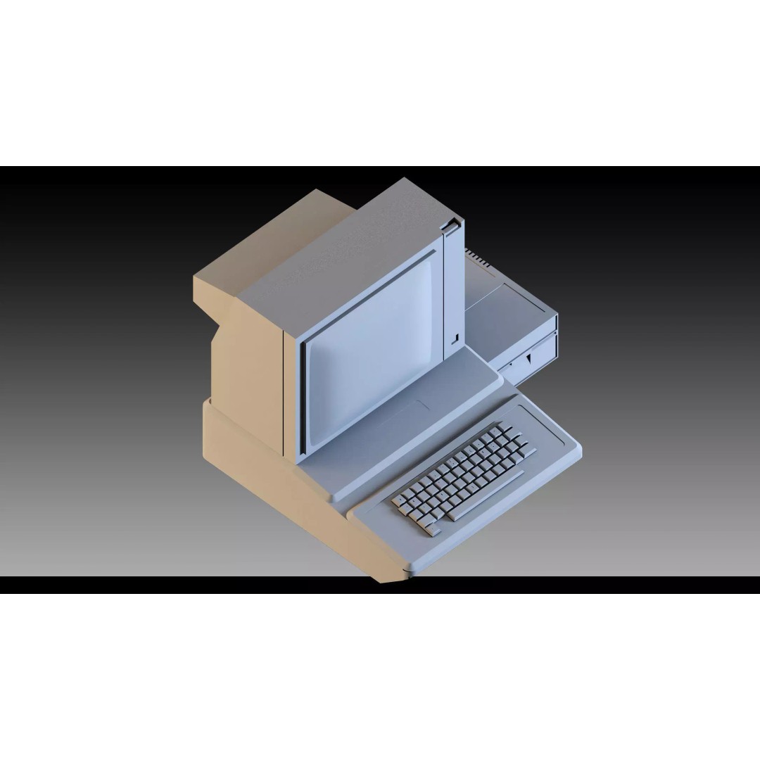 Vintage Computers Pack 3D Model – Retro Office Equipment Collection, FBX, Blender - View 13