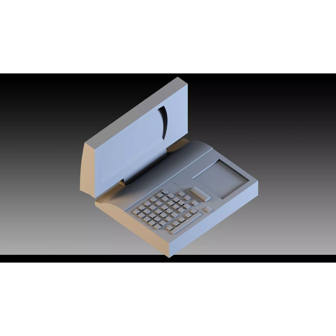 Vintage Computers Pack 3D Model – Retro Office Equipment Collection, FBX, Blender - View 4
