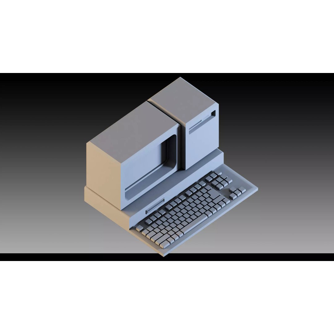 Vintage Computers Pack 3D Model – Retro Office Equipment Collection, FBX, Blender - View 6