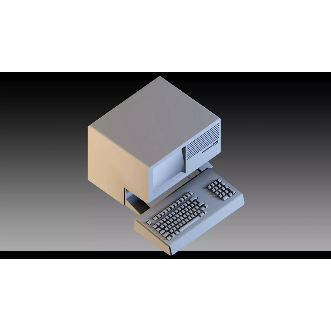 Vintage Computers Pack 3D Model – Retro Office Equipment Collection, FBX, Blender - View 7