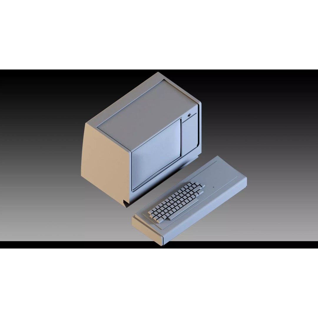 Vintage Computers Pack 3D Model – Retro Office Equipment Collection, FBX, Blender - View 8