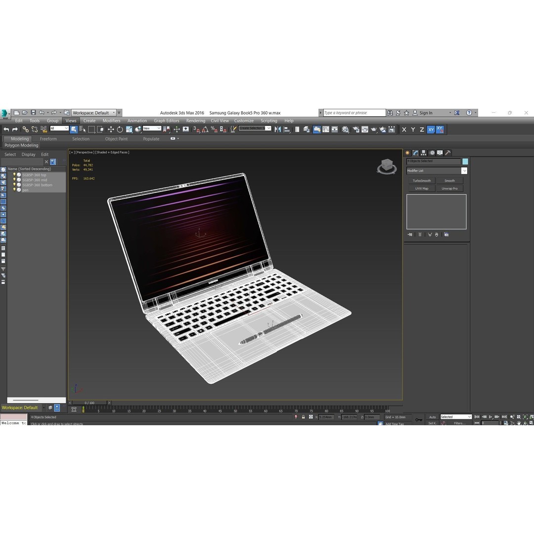 Samsung Galaxy Book5 Pro 360 3D Model – Low Poly Game Asset, FBX, Blender - View 32