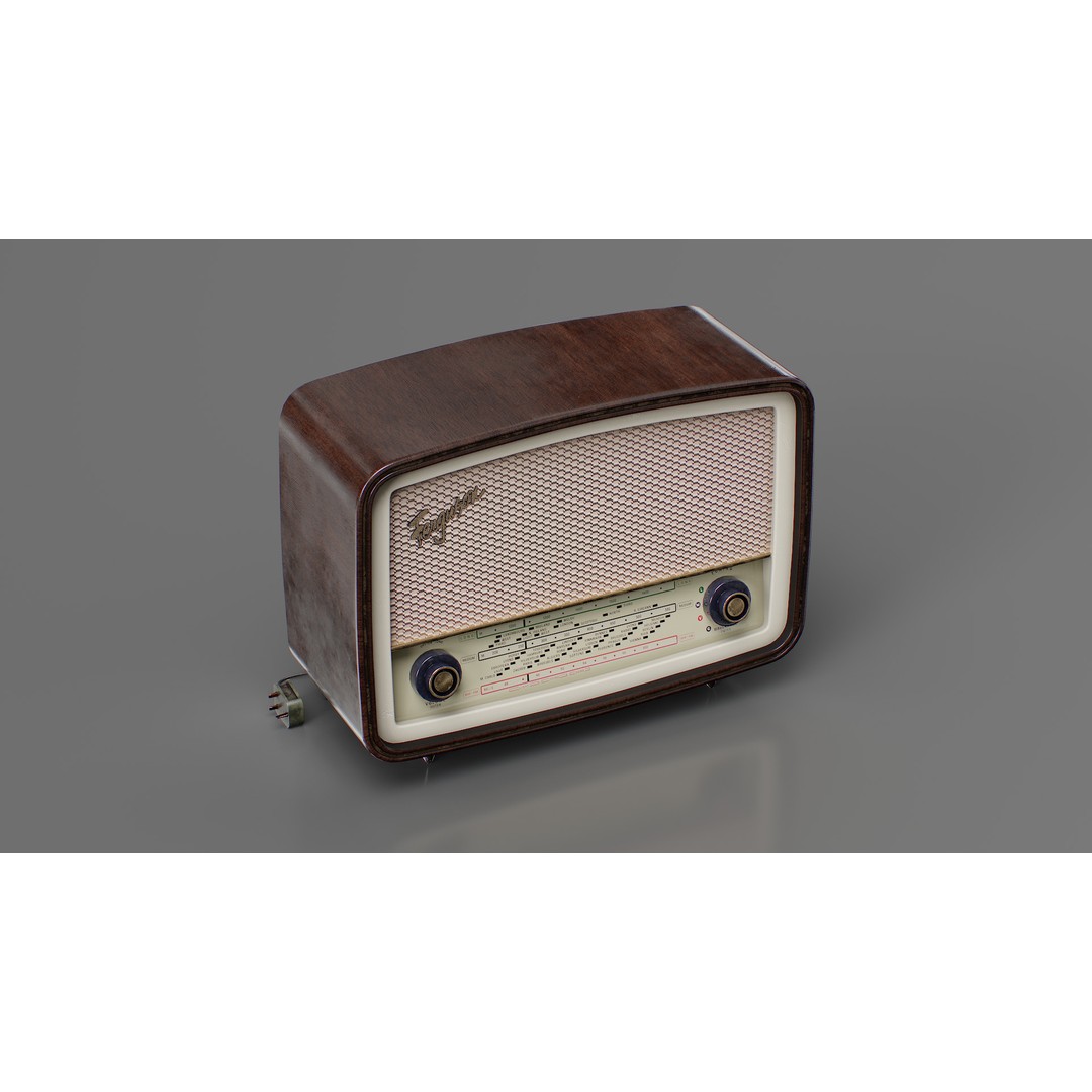 Vintage Ferguson Radio 3D Model – Low Poly Game Ready Asset, FBX - View 10