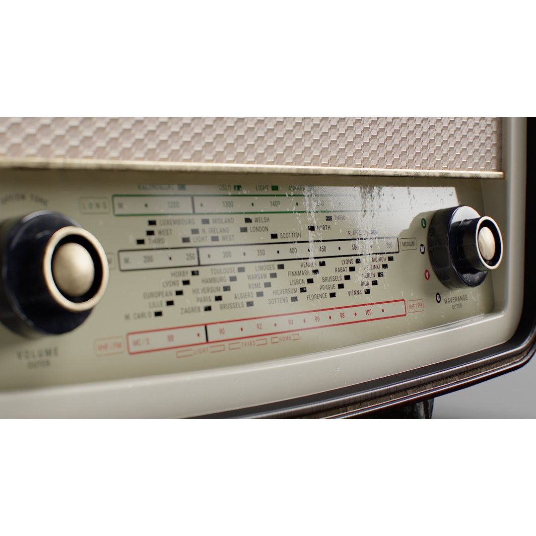 Vintage Ferguson Radio 3D Model – Low Poly Game Ready Asset, FBX - View 14