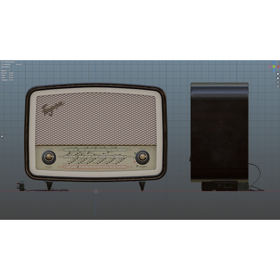 Vintage Ferguson Radio 3D Model – Low Poly Game Ready Asset, FBX - View 18