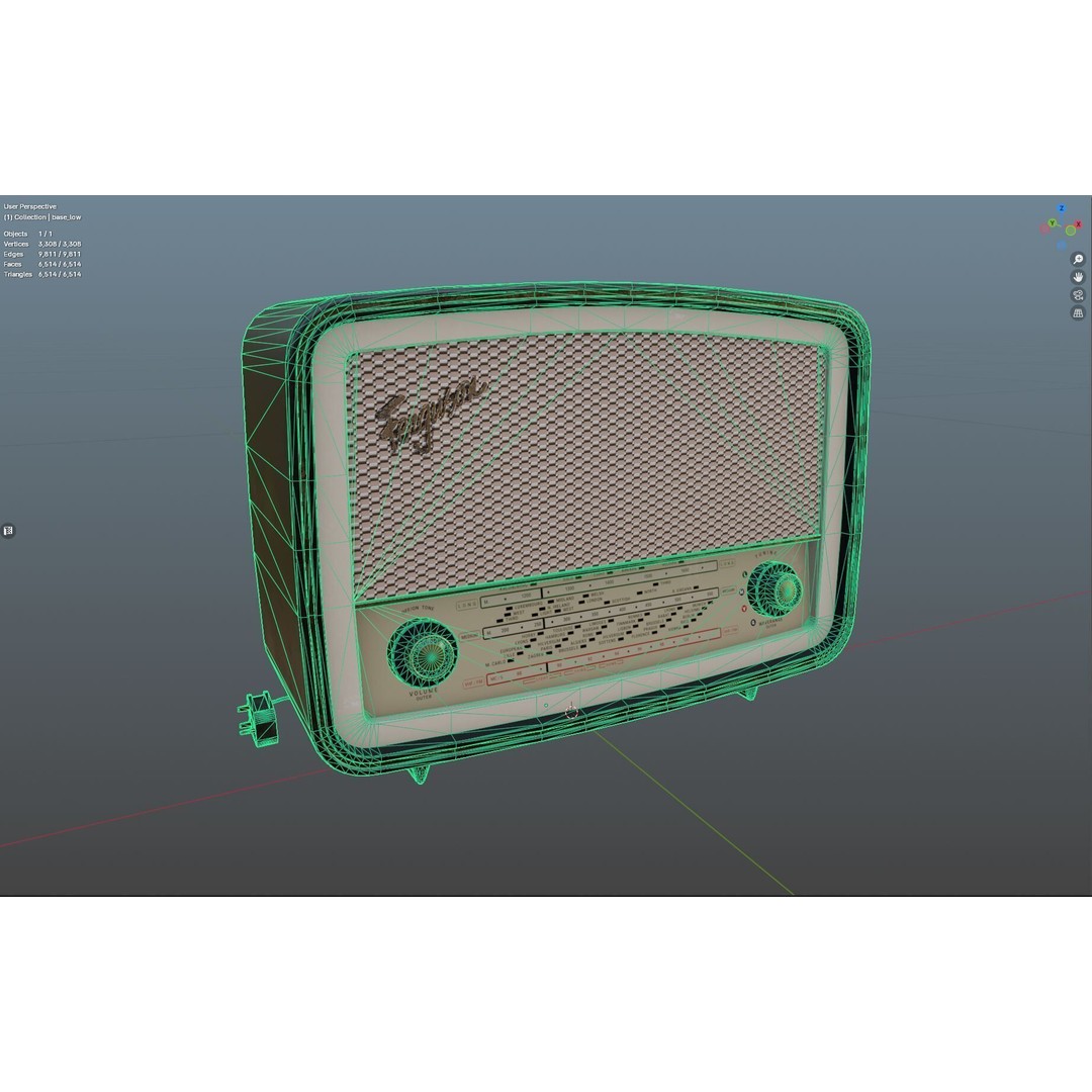 Vintage Ferguson Radio 3D Model – Low Poly Game Ready Asset, FBX - View 19