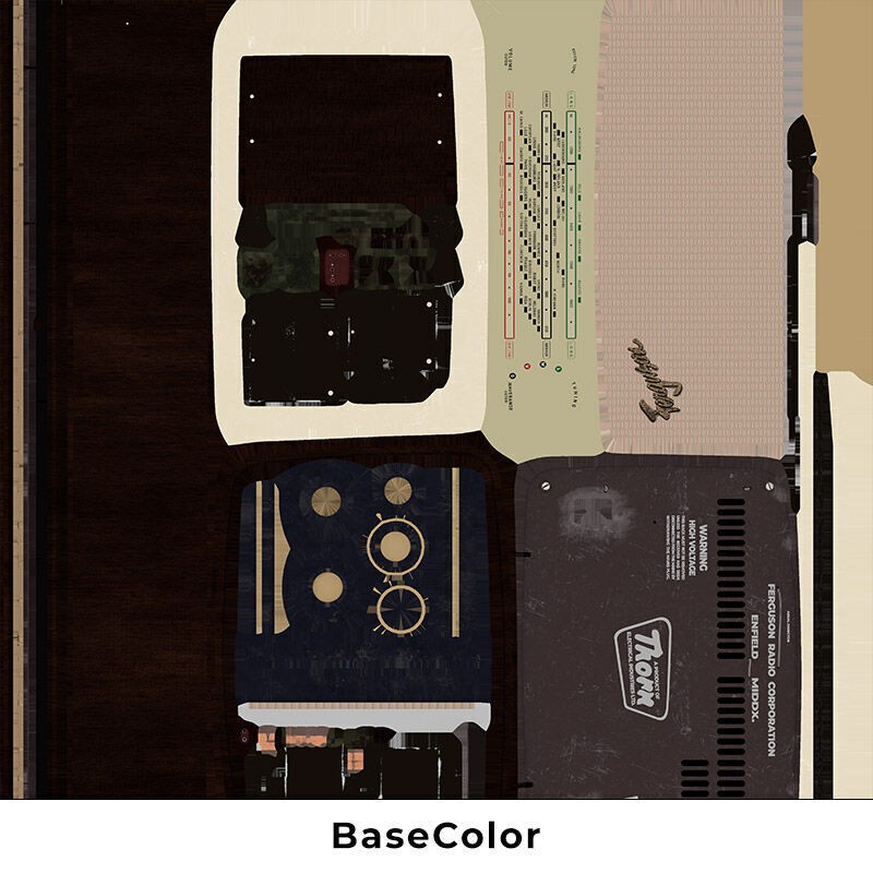 Vintage Ferguson Radio 3D Model – Low Poly Game Ready Asset, FBX - View 24