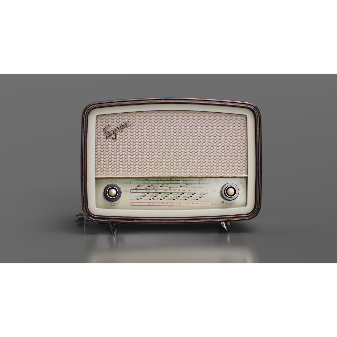 Vintage Ferguson Radio 3D Model – Low Poly Game Ready Asset, FBX - View 3