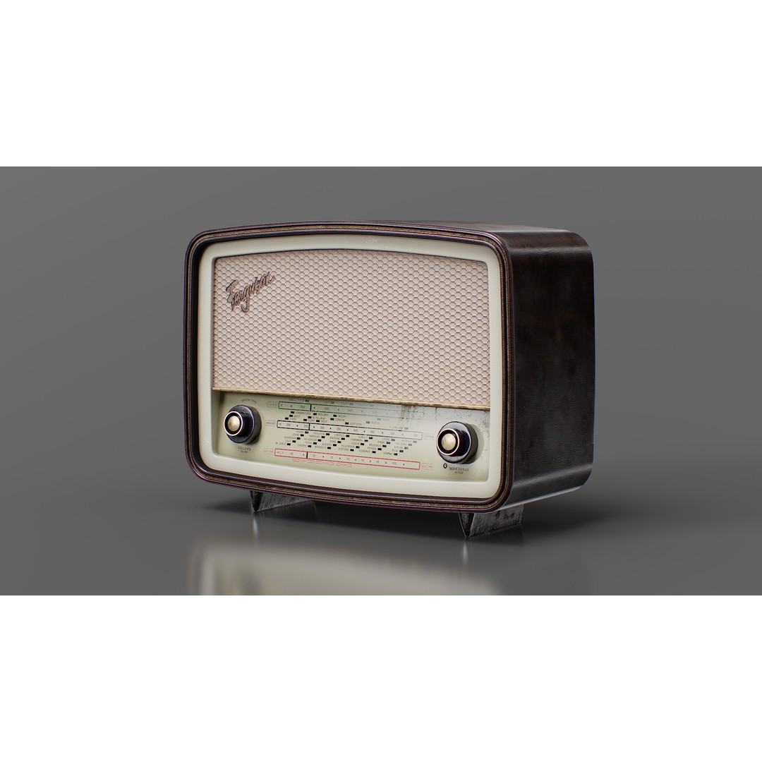 Vintage Ferguson Radio 3D Model – Low Poly Game Ready Asset, FBX - View 4