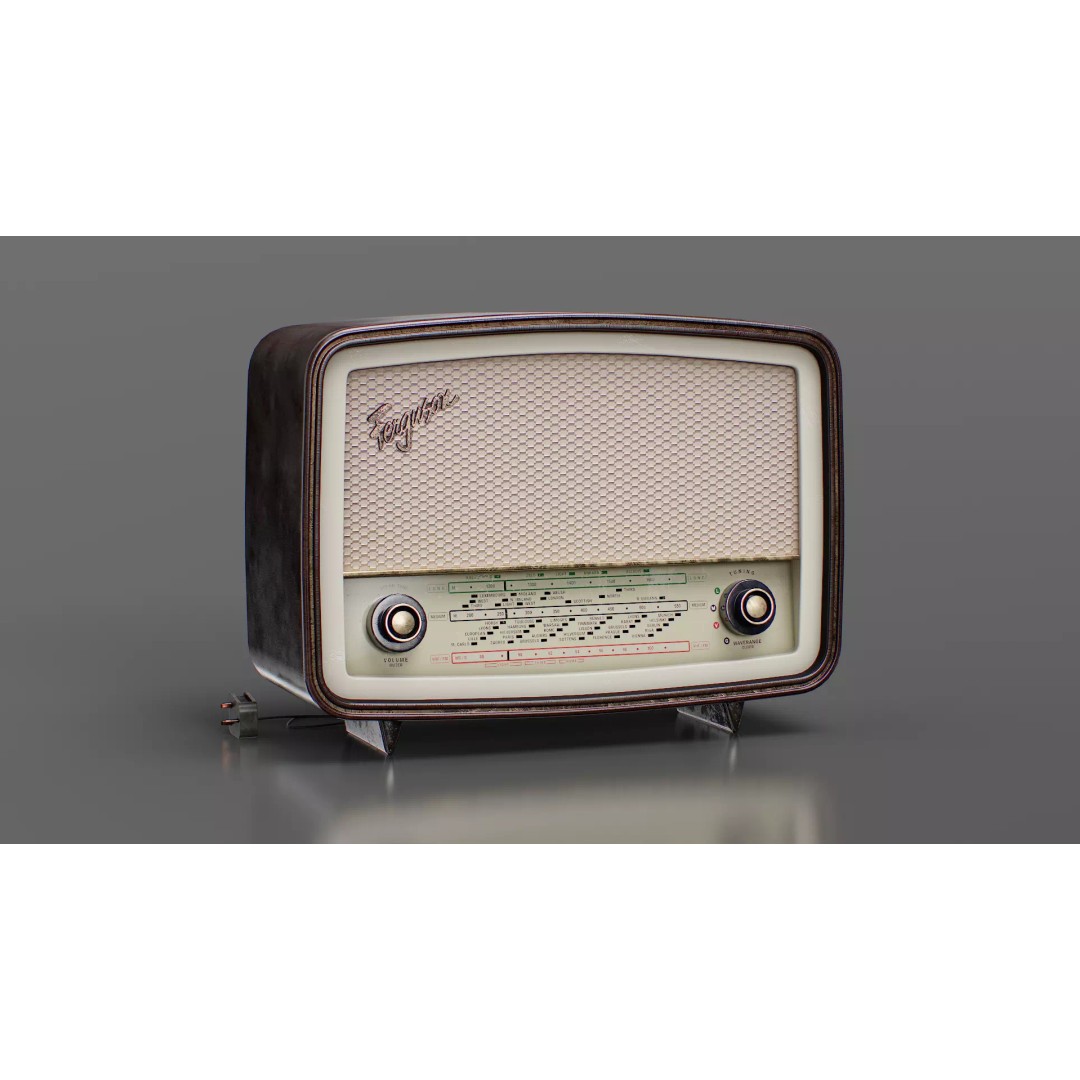 Vintage Ferguson Radio 3D Model – Low Poly Game Ready Asset, FBX - View 5