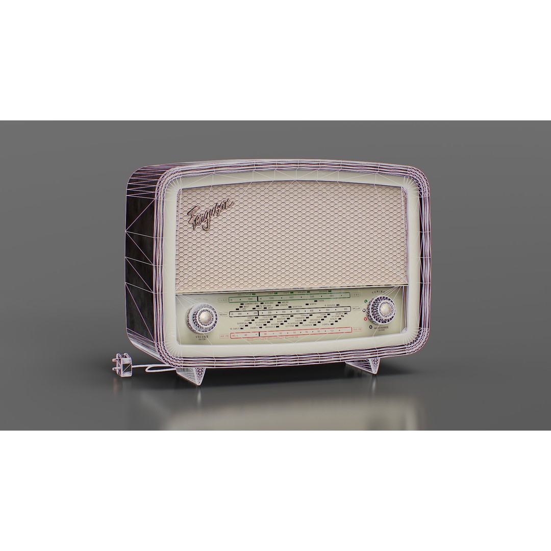 Vintage Ferguson Radio 3D Model – Low Poly Game Ready Asset, FBX - View 6