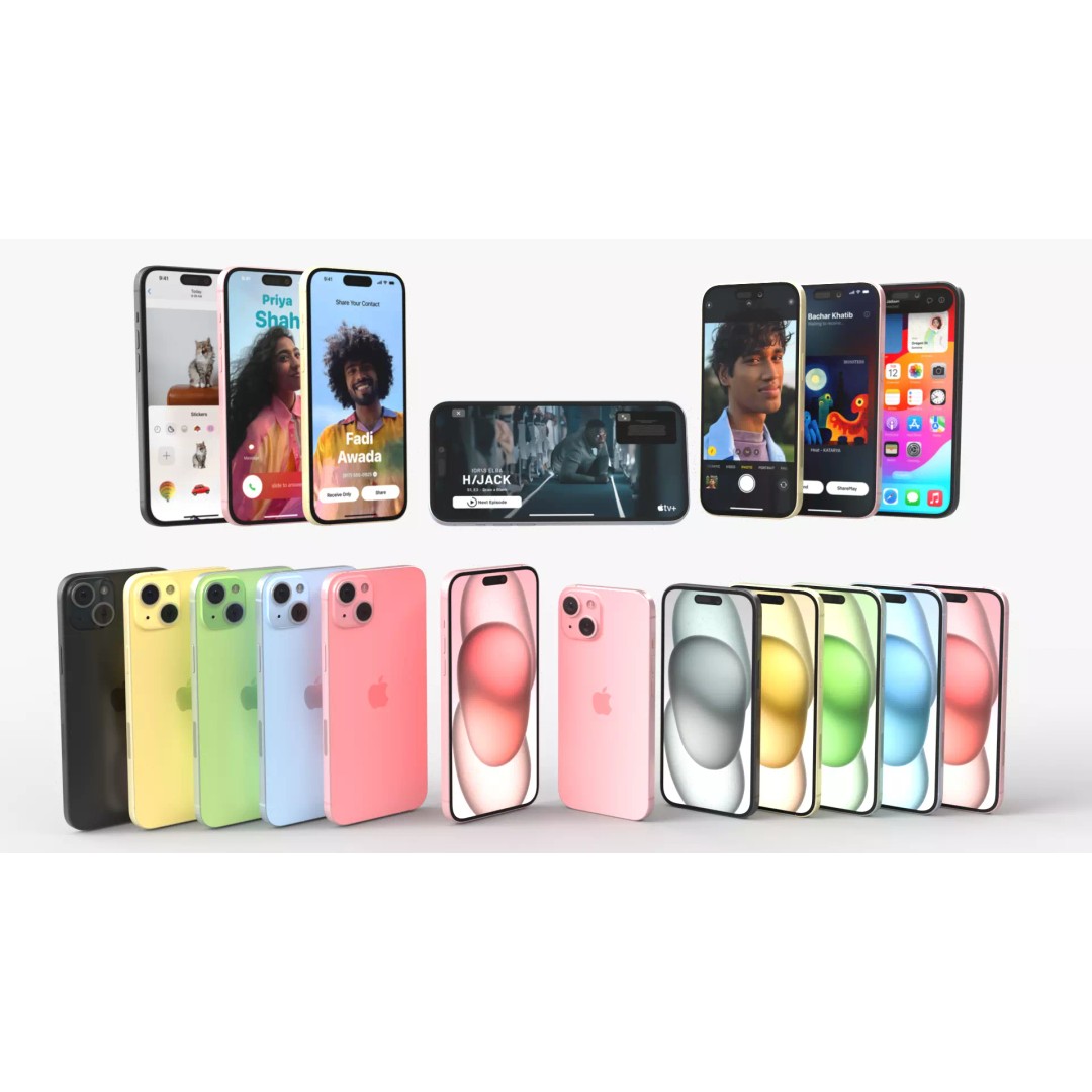 Apple iPhone 15 3D Model – Game Ready PBR Asset, FBX & OBJ - View 2