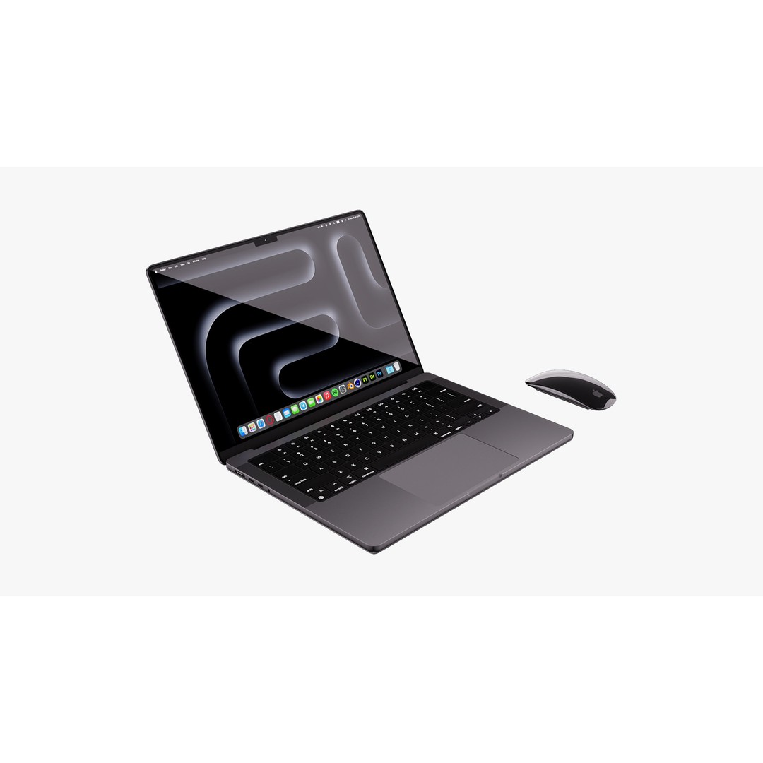 Apple MacBook Pro 14 in 3D Model – Detailed Collection with Magic Mouse - View 22