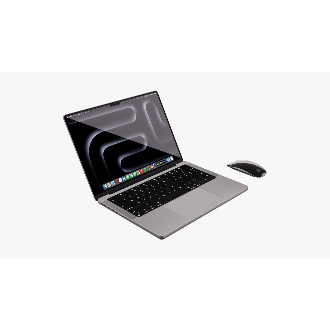 Apple MacBook Pro 14 in 3D Model – Detailed Collection with Magic Mouse - View 26