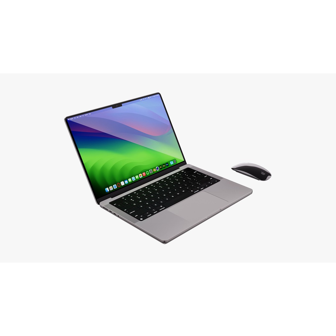 Apple MacBook Pro 14 in 3D Model – Detailed Collection with Magic Mouse - View 29