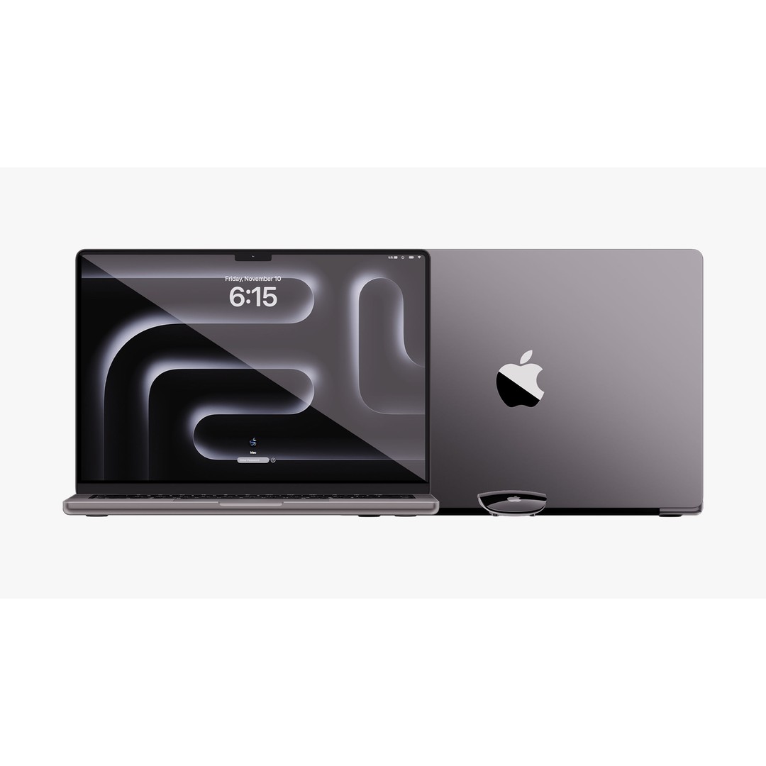Apple MacBook Pro 14 in 3D Model – Detailed Collection with Magic Mouse - View 9