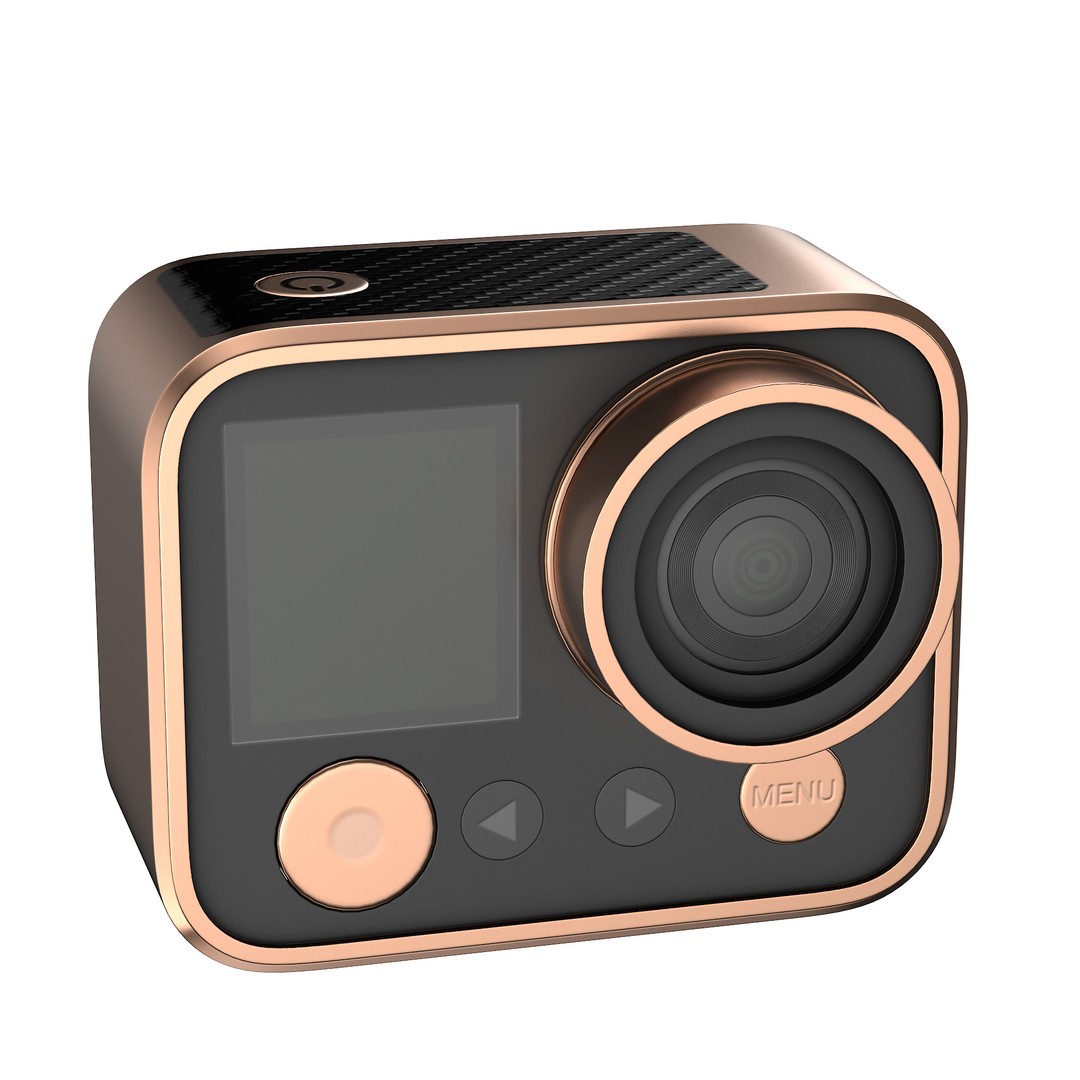 Rose Gold Action Camera 3D Model – Photorealistic PBR Asset, FBX, OBJ - View 19