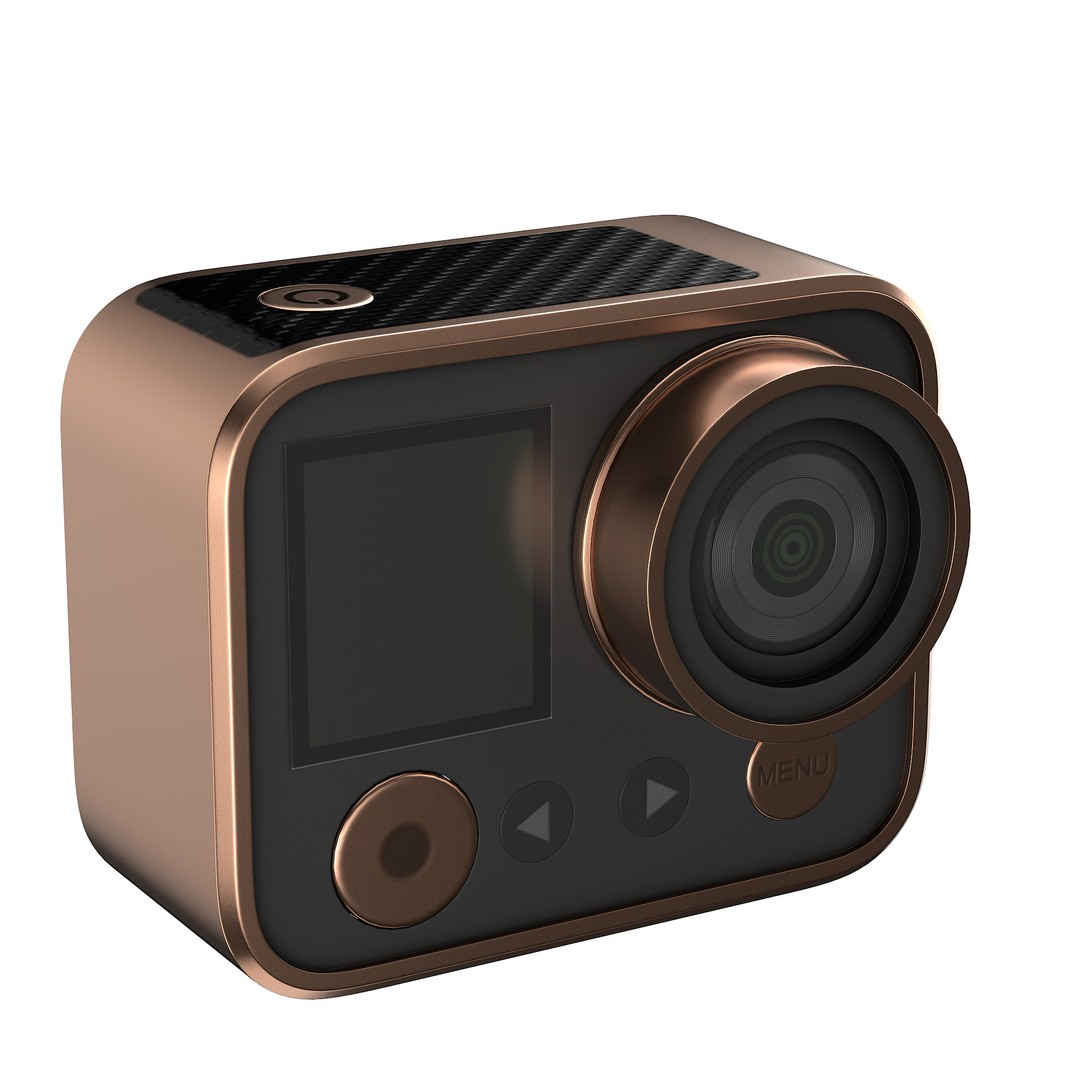 Rose Gold Action Camera 3D Model – Photorealistic PBR Asset, FBX, OBJ - View 20