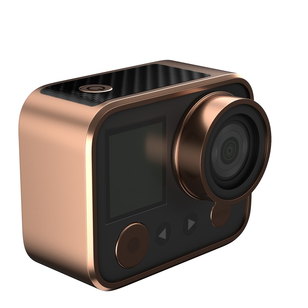 Rose Gold Action Camera 3D Model – Photorealistic PBR Asset, FBX, OBJ - View 21