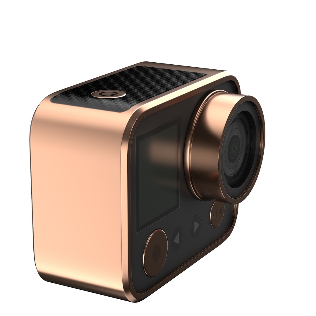 Rose Gold Action Camera 3D Model – Photorealistic PBR Asset, FBX, OBJ - View 22