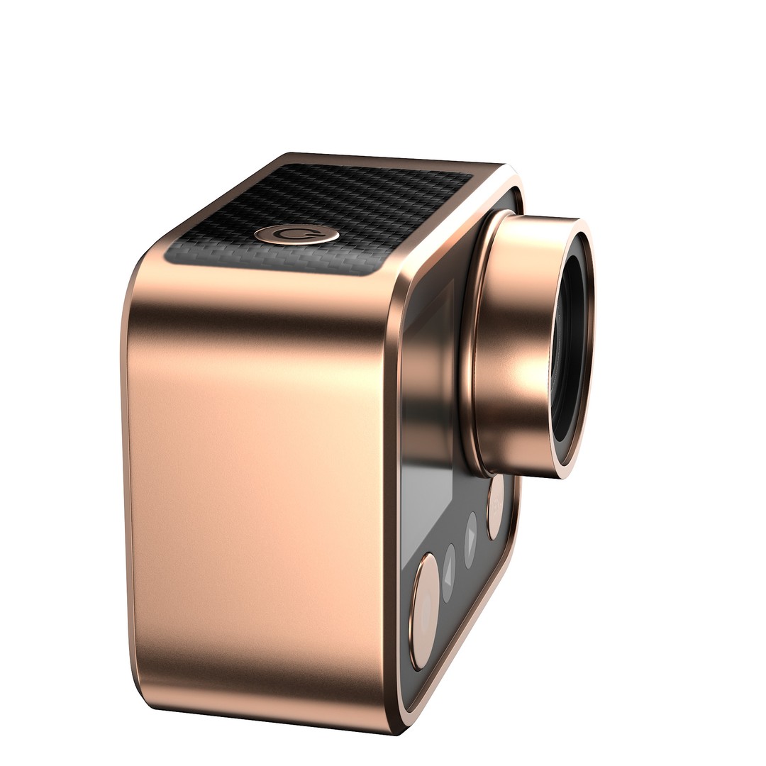 Rose Gold Action Camera 3D Model – Photorealistic PBR Asset, FBX, OBJ - View 23