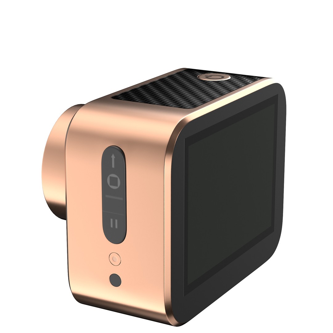 Rose Gold Action Camera 3D Model – Photorealistic PBR Asset, FBX, OBJ - View 34